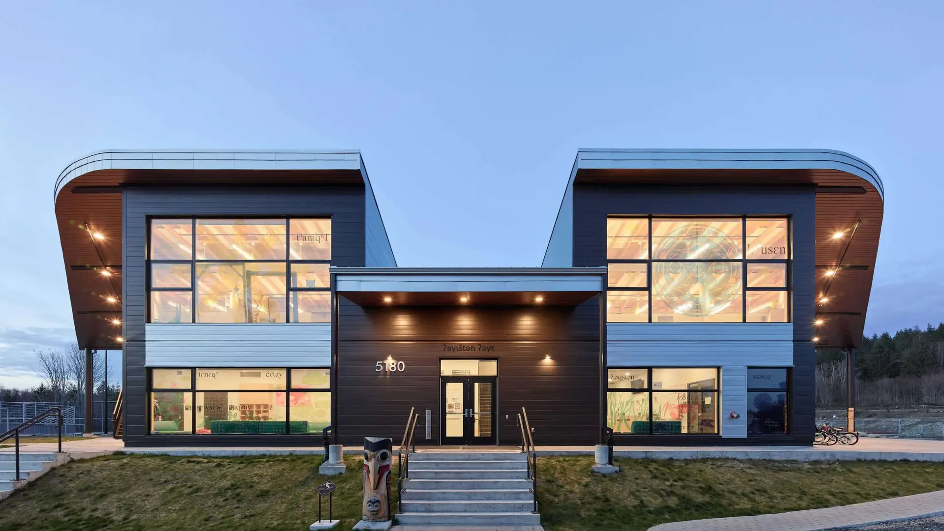 Energy-efficient custom windows in youth centre on BC’s Sunshine Coast