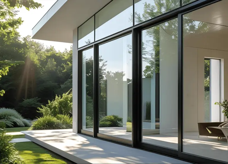 Triple Pane Glass with Sliding Patio door in fiberglass