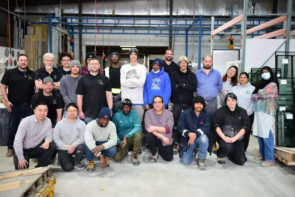 MCSC students practicing high-performance window and door assembly at the SILEX - Group