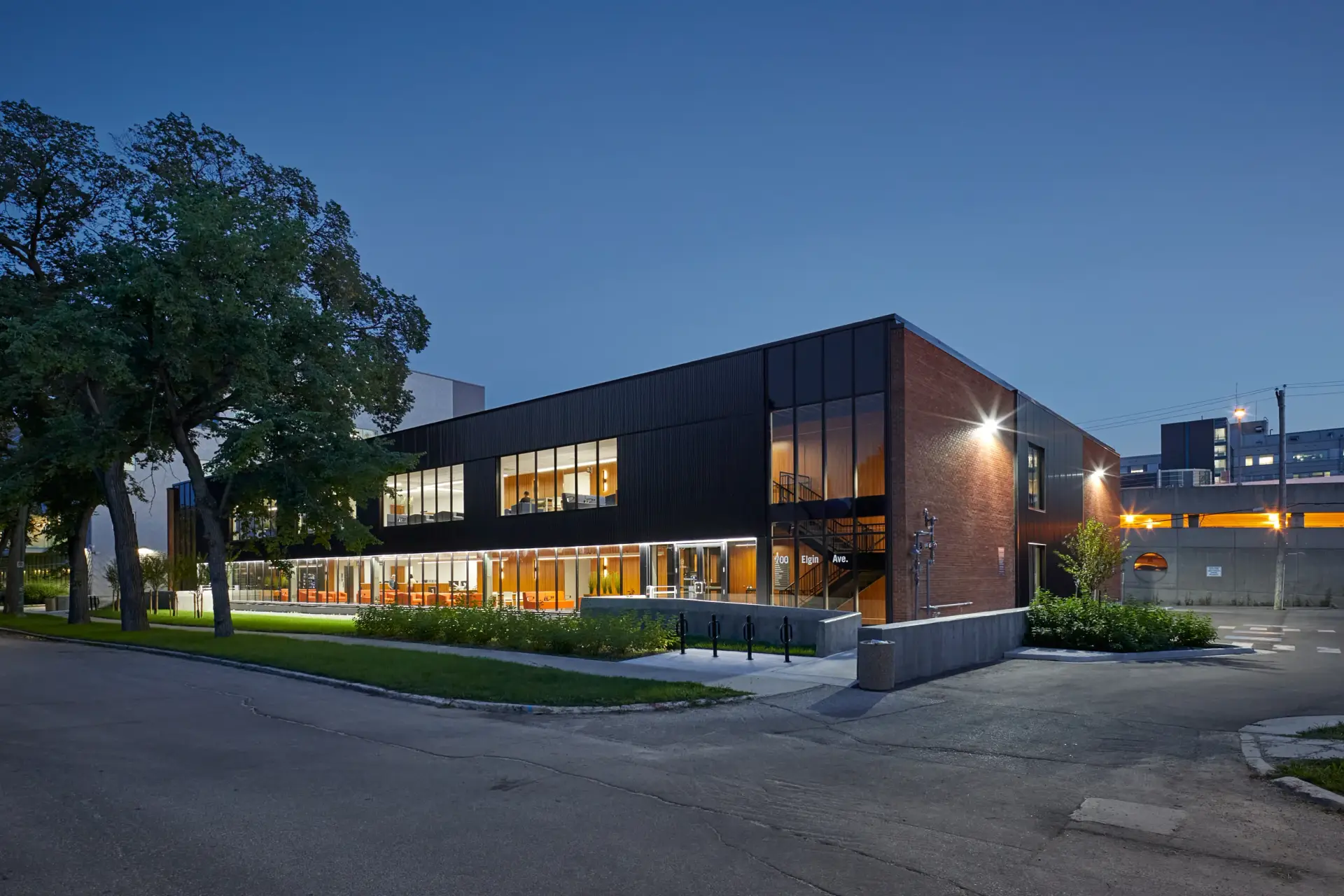 Night Time exterior of the Ambulatory Care Clinic at Health Sciences Centre in Winnipeg